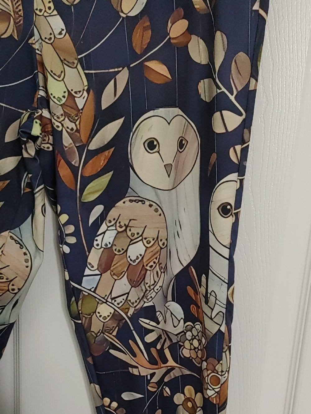 Owl Patterned Navy Blue Leggings Women's 2XL Like New Condition - Picture 3 of 5